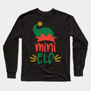 Mini Elf Funny Matching Family Elf Squad Christmas Gift Long Sleeve T-Shirt